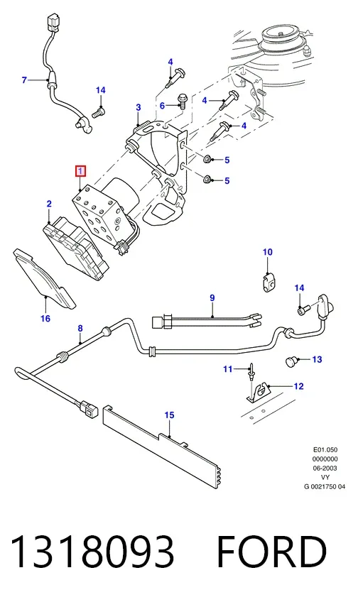 Unidade hidráulico de controlo ABS 1318093 Ford