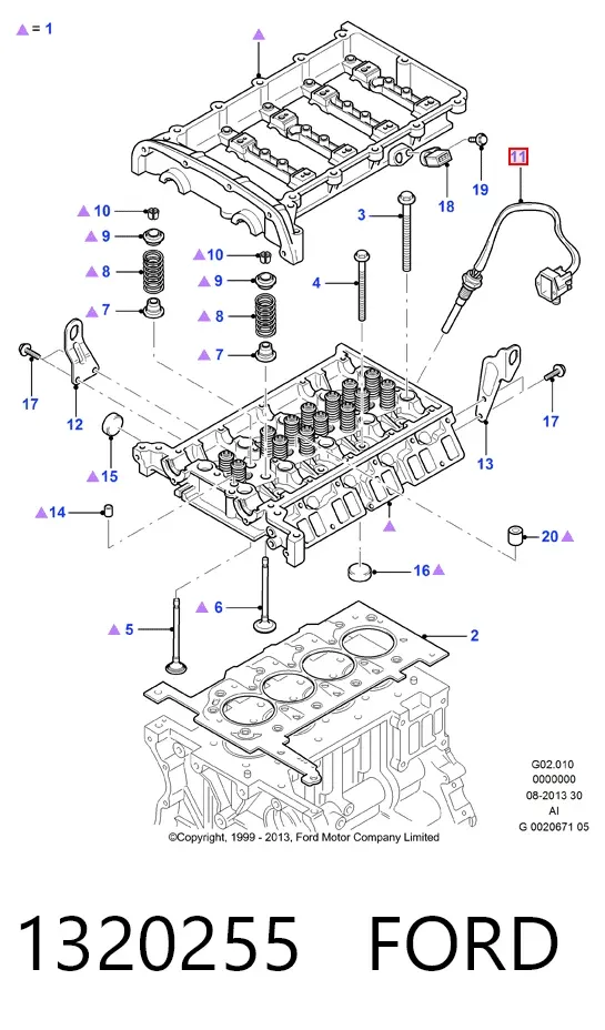 Sensor de temperatura do fluido de esfriamento 1320255 Ford
