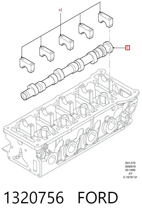 Árvore distribuidora de motor 1320756 Ford