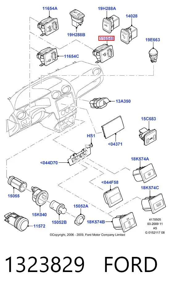 Comutador das luzes no "painel de instrumentos" 4M5T13A024LA VAG