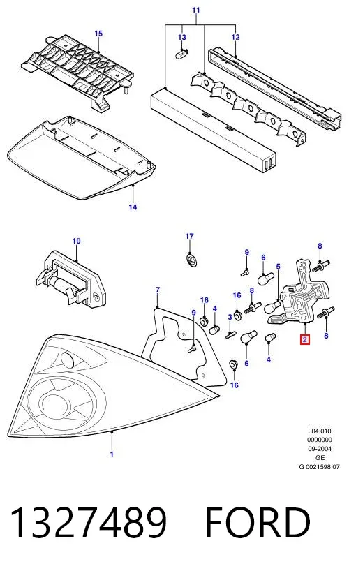Lanterna traseira esquerda 1327489 Ford