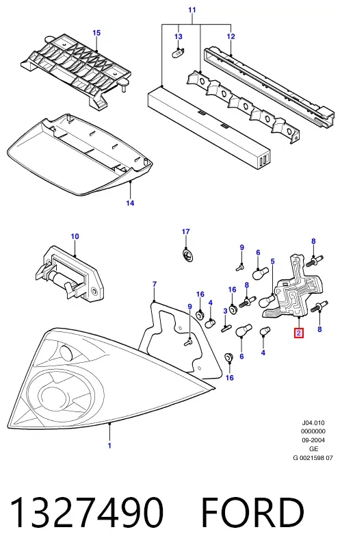 Lanterna traseira direita 1327490 Ford