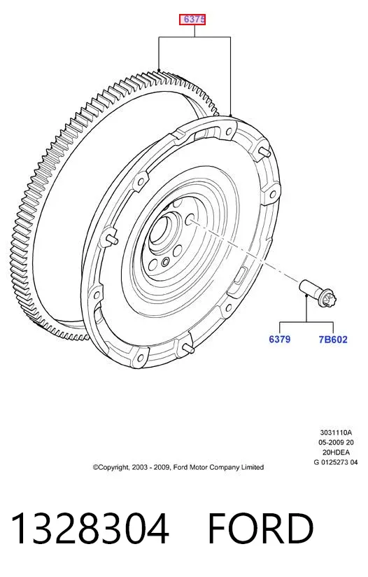 Volante de motor 1328304 Ford