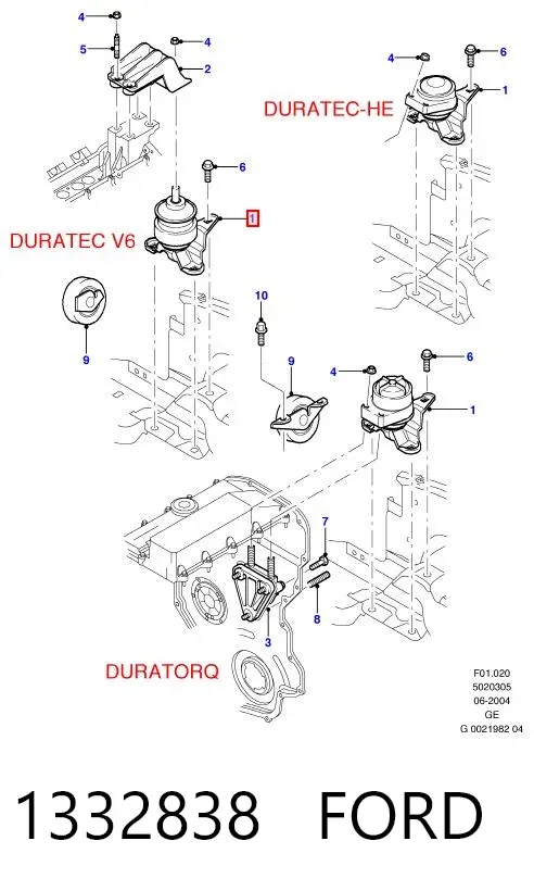 Coxim (suporte) direito de motor 1332838 Ford