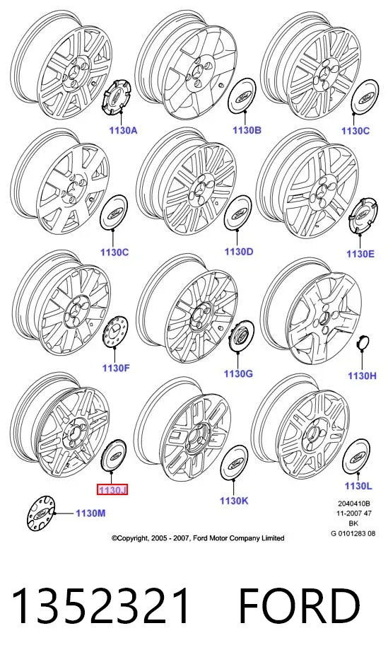 Coberta de disco de roda 1352321 Ford