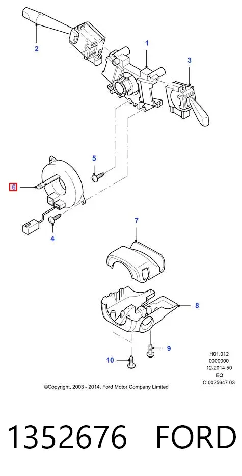 Anel AIRBAG de contato, cabo plano do volante Ford Ranger ET