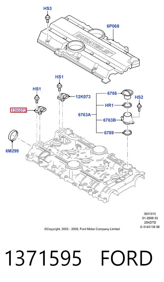 Sensor de posição da árvore distribuidora 1371595 Ford