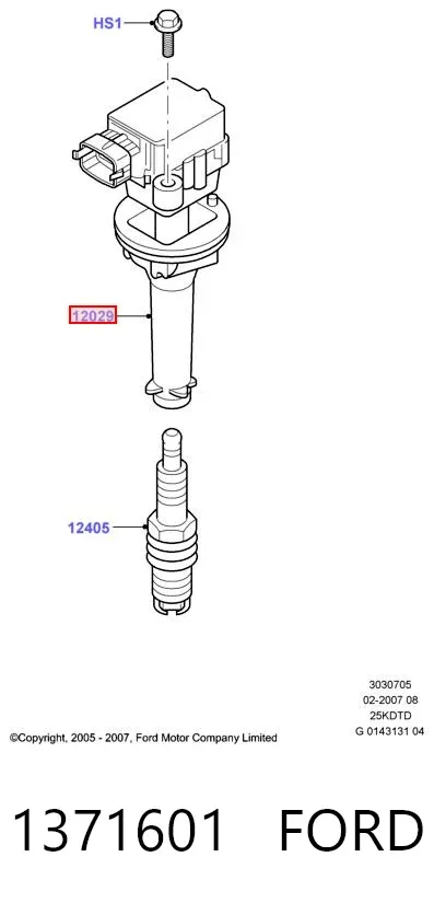 Bobina de ignição 1371601 Ford