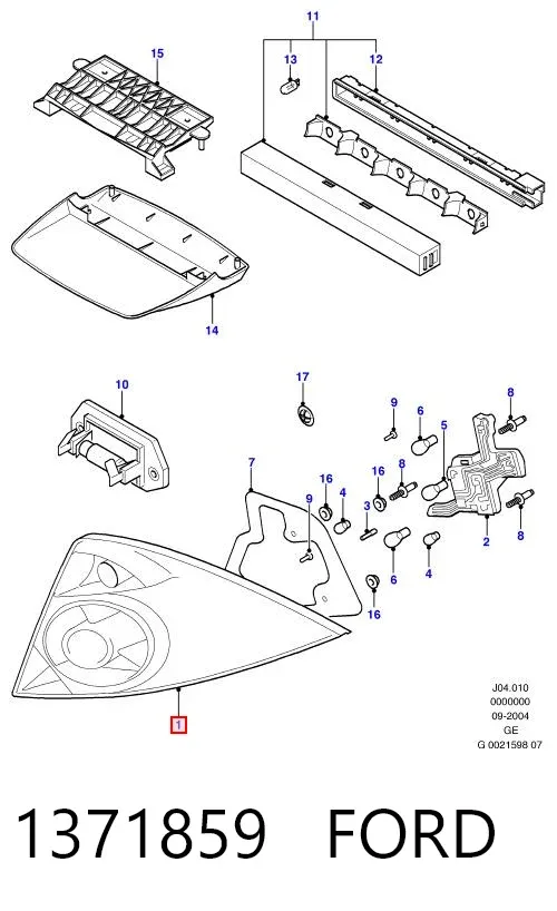 Lanterna traseira esquerda 1371859 Ford