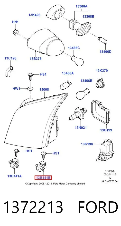 Lanterna traseira direita 1372213 Ford