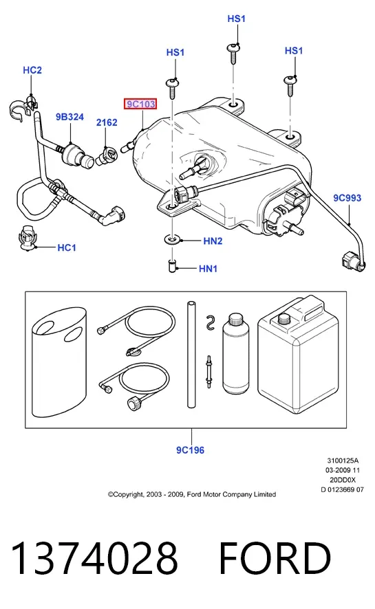 Tanque AD BLUE 1374028 Ford