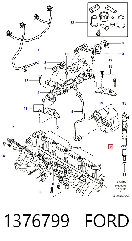Injetor de injeção de combustível 1376799 Ford