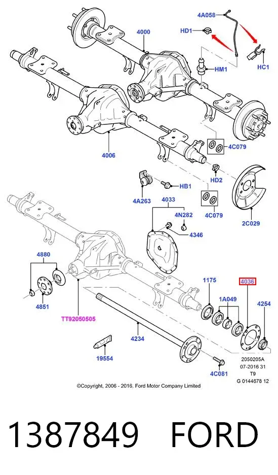 Vedante do flange do semieixo traseiro 1387849 Ford