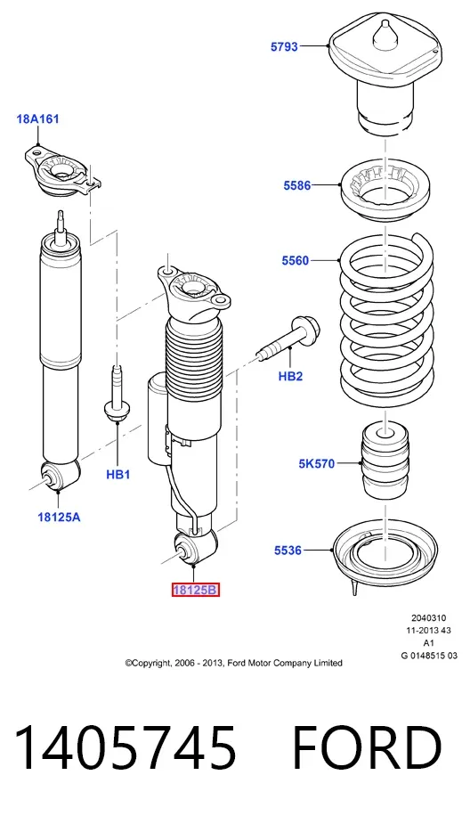 Amortecedor traseiro 1405745 Ford