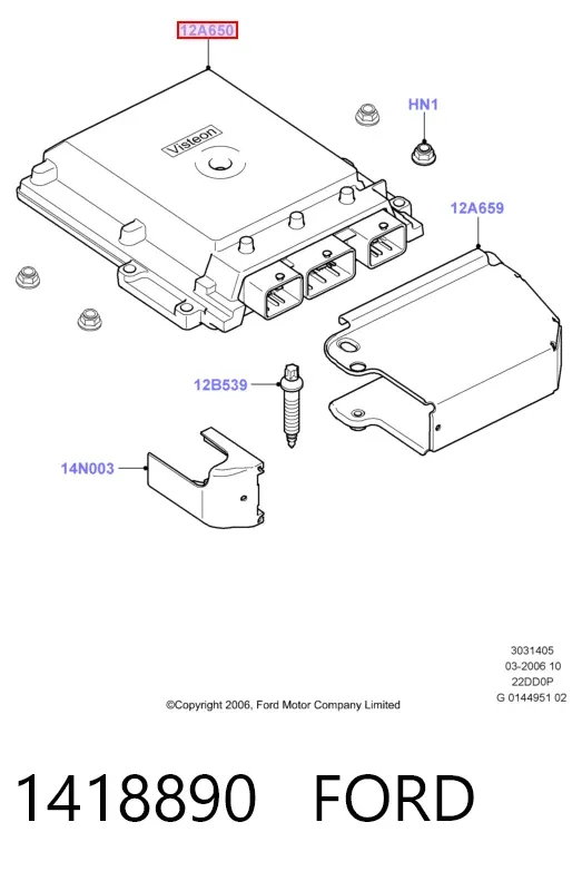 Módulo de direção (Centralina eletrônica) de motor Ford Transit VI