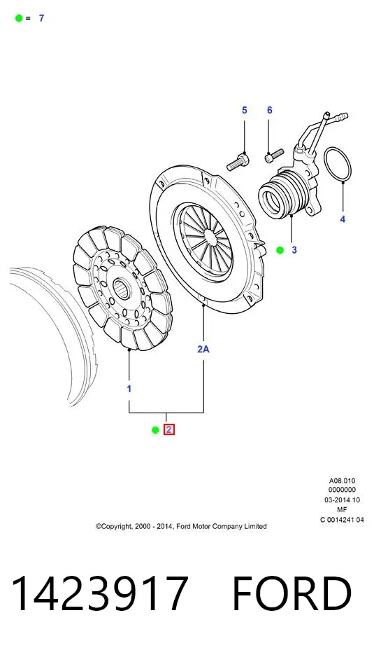 Kit de embraiagem (3 peças) 1423917 Ford