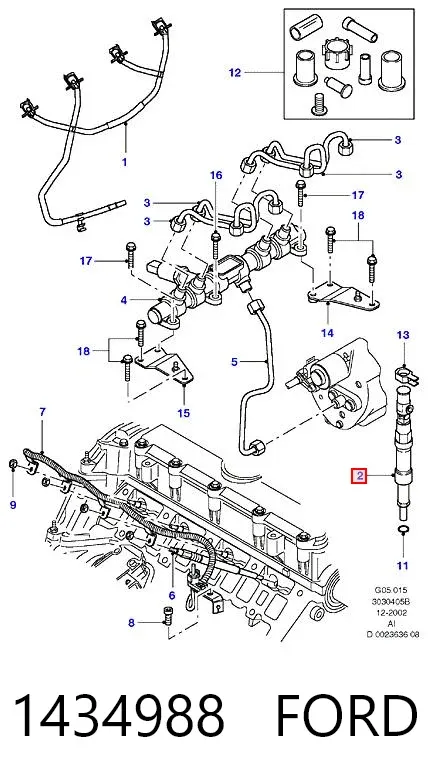 Injetor de injeção de combustível 1434988 Ford