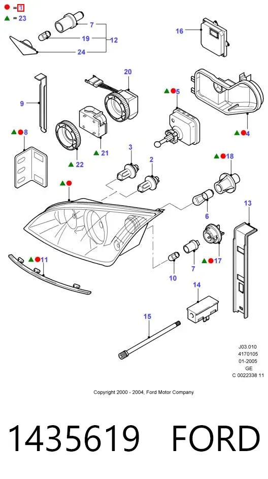 Luz direita 1435619 Ford