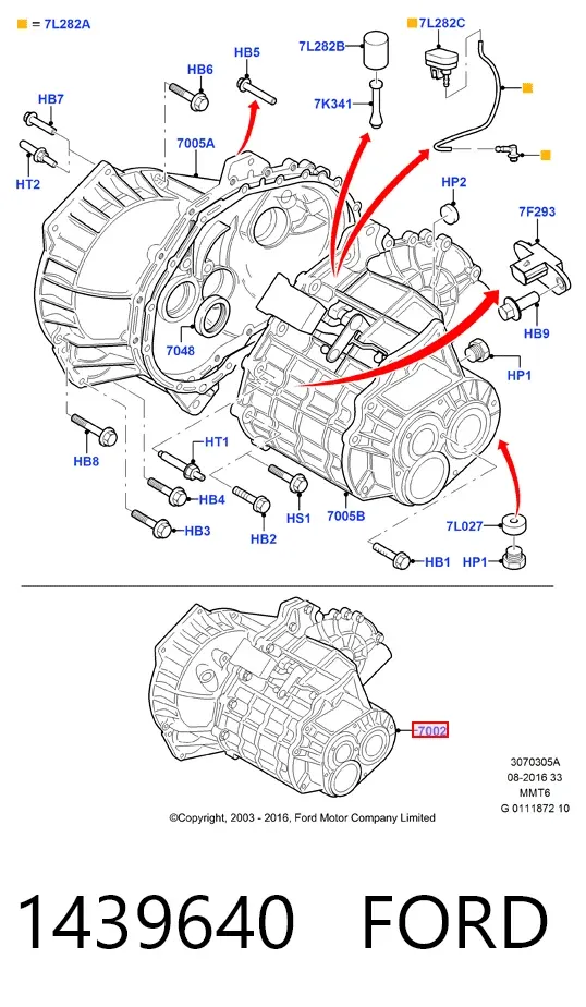 Caixa de Mudança montada (caixa mecânica de velocidades) 1439640 Ford