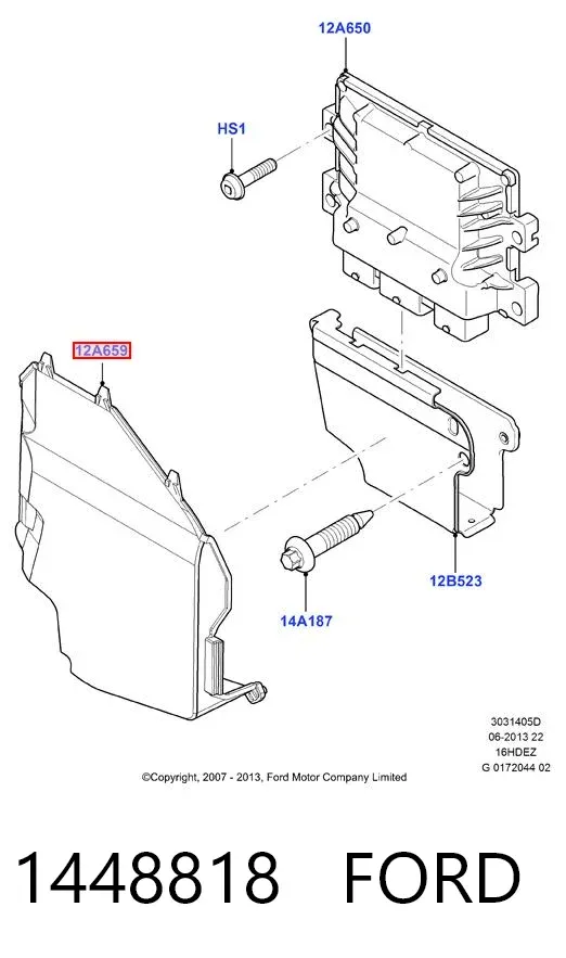 Caixa de unidade de dispositivos de segurança 1448818 Ford