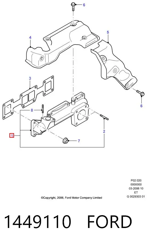 Tubo coletor de escape Ford Ranger ET
