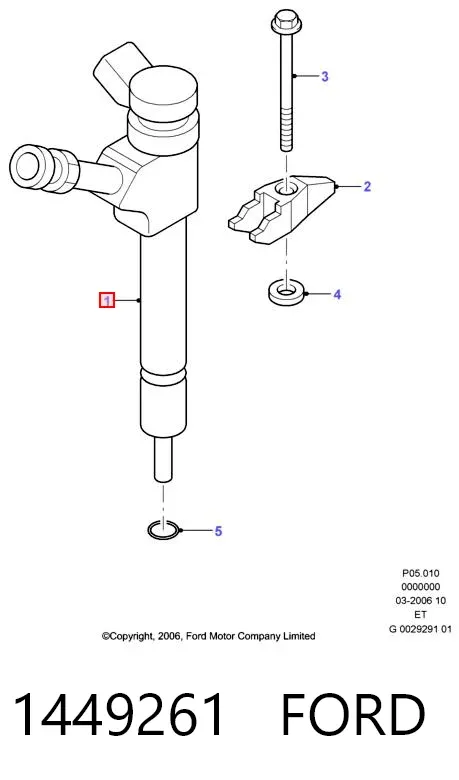 Injetor de injeção de combustível 1449261 Ford