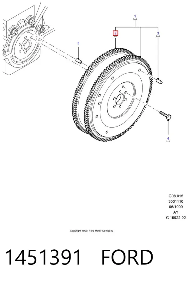 Coroa de volante 1451391 Ford