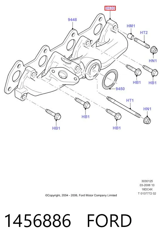 Tubo coletor de escape Ford Connect TC7