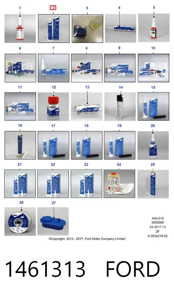 Meio para a fixação de parafusos 1461313 Ford