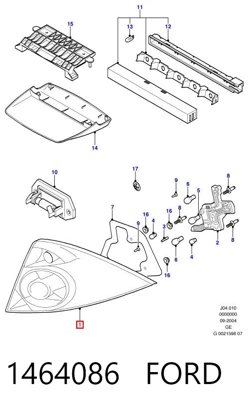 Lanterna traseira direita 1464086 Ford