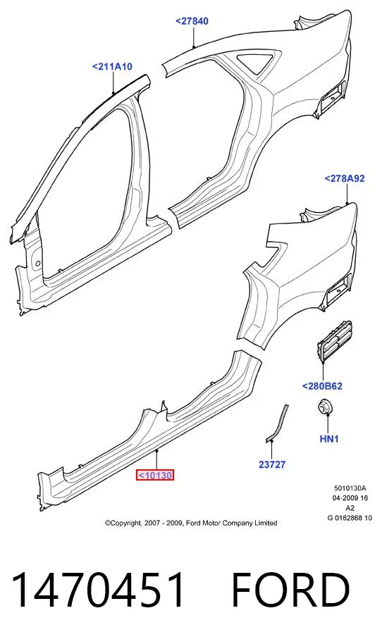 Acesso externo direito 1470451 Ford