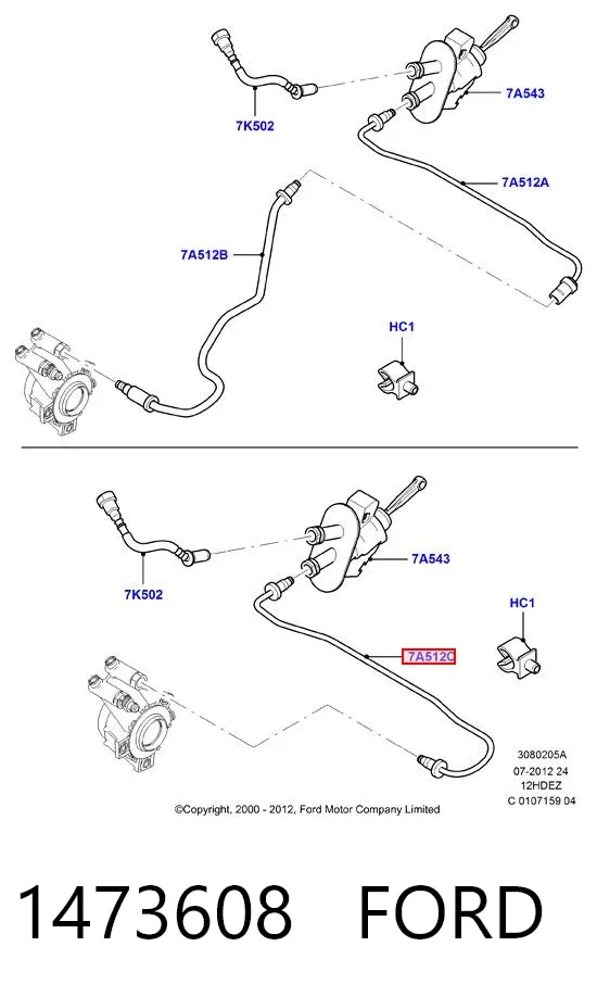 Mangueira de embraiagem 1473608 Ford