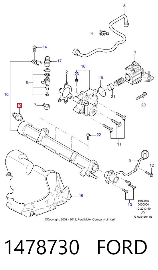 Sensor de pressão de combustível 1478730 Ford