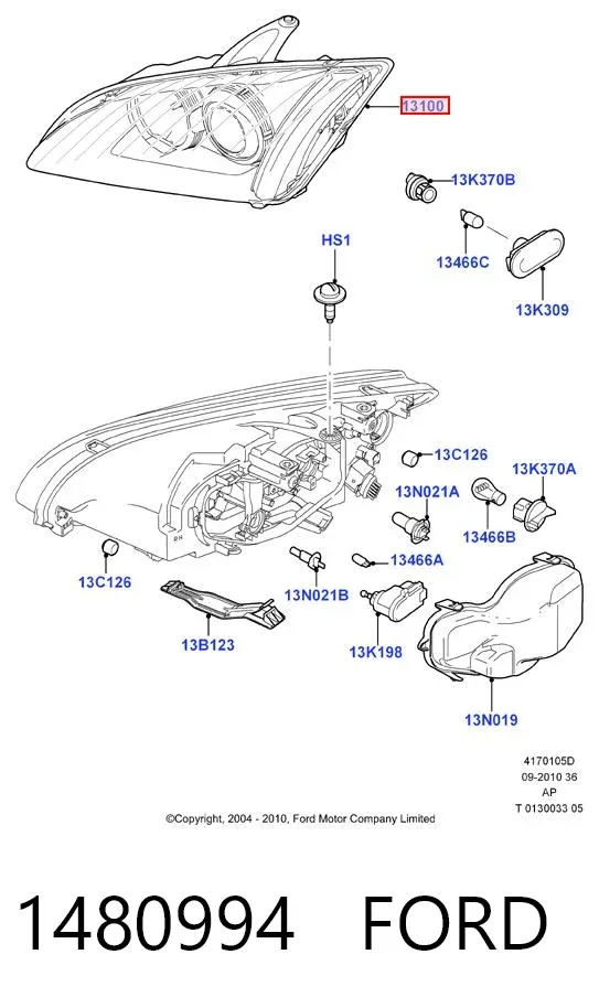 Luz esquerda 1480994 Ford
