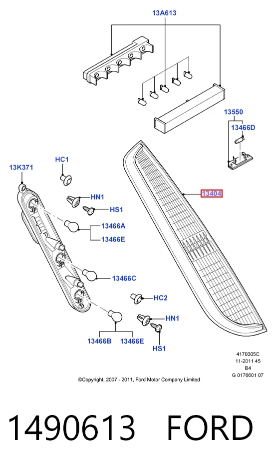 Lanterna traseira direita 1490613 Ford