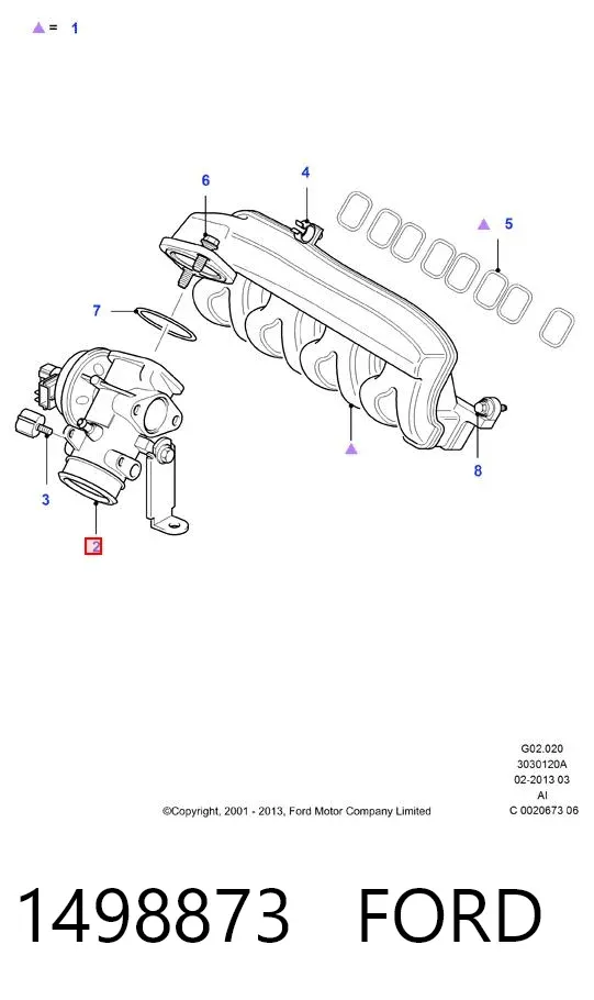 Válvula EGR de recirculação dos gases 1498873 Ford