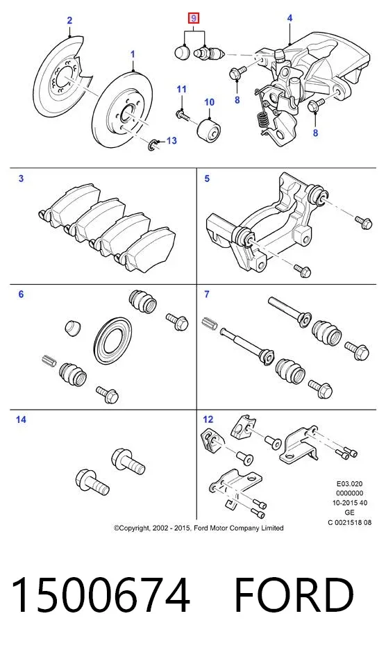 Tubo de ligação de bombeio de suporte do freio dianteiro 1500674 Ford