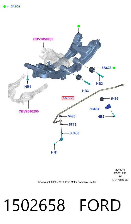 Estabilizador traseiro Ford Kuga I