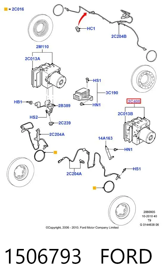 Unidade hidráulico de controlo ABS 1506793 Ford