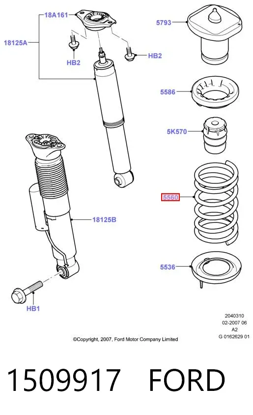 Mola traseira 1509917 Ford