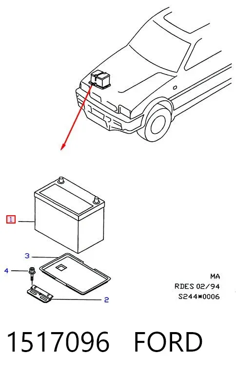 Bateria recarregável (PILHA) 1517096 Ford