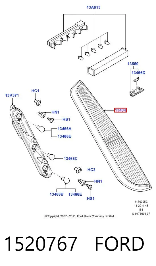 Lanterna traseira direita 1520767 Ford