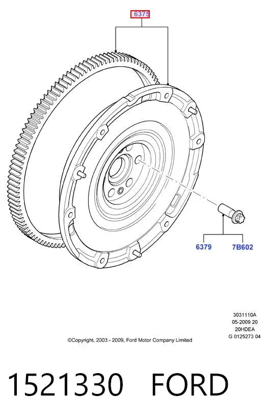 Volante de motor 1521330 Ford