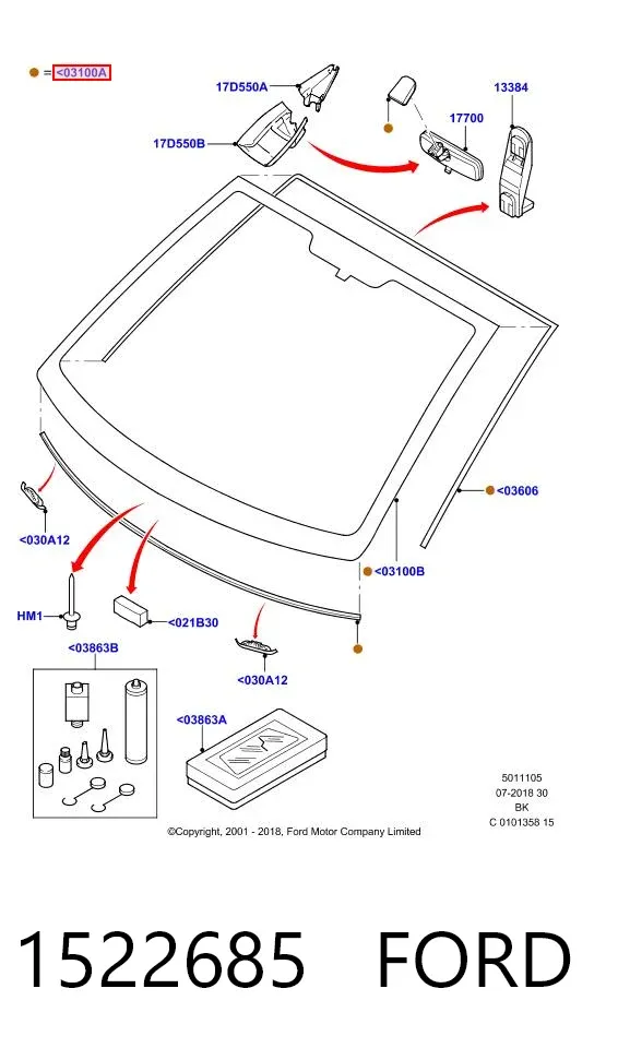 Pára-brisas 1522685 Ford