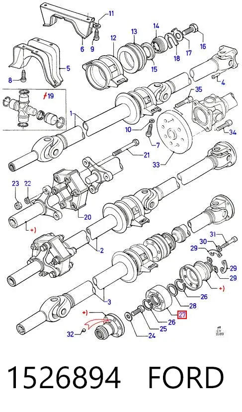 Junta homocinética interna traseira 1526894 Ford