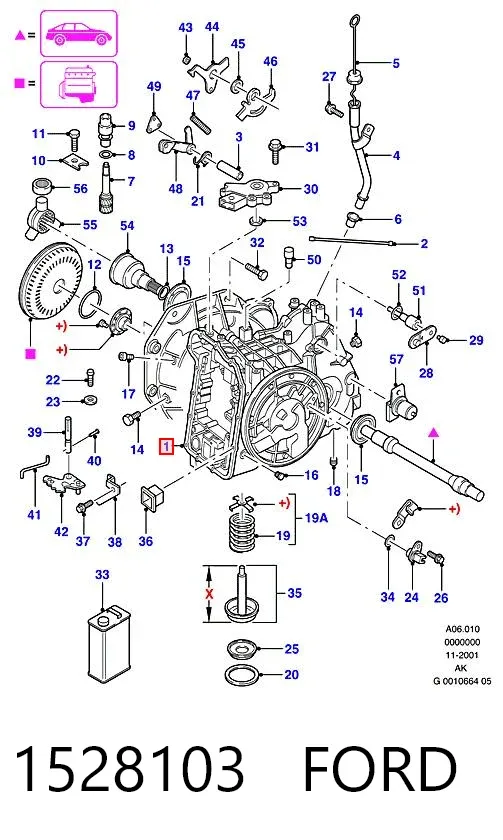 Caixa Automática de Mudança montada 1528103 Ford