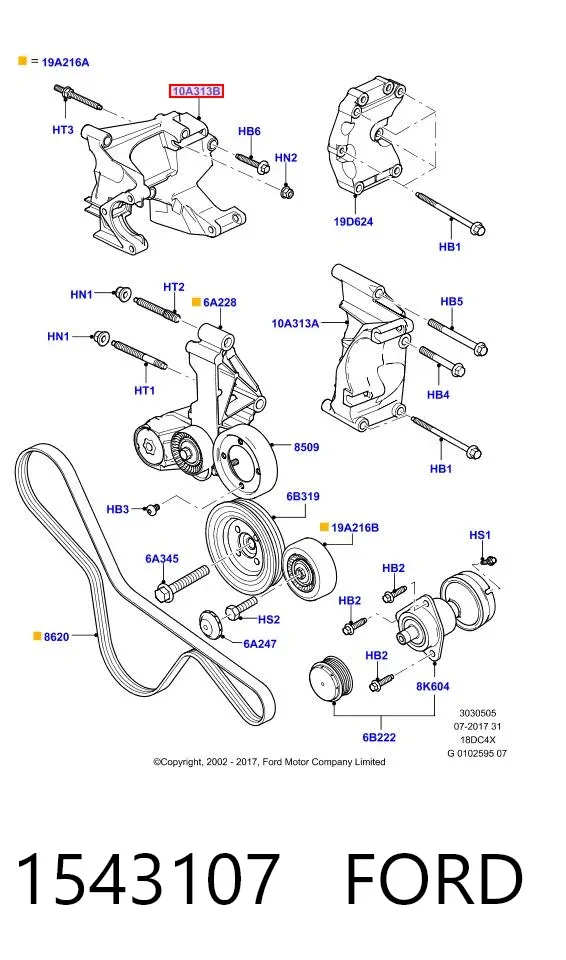 Consola do gerador 1543107 Ford