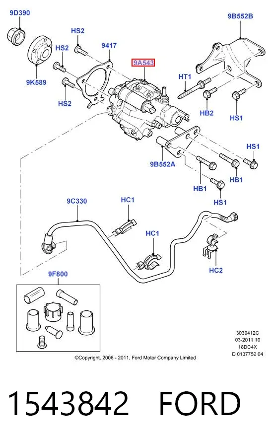 Bomba de combustível de pressão alta 1543842 Ford