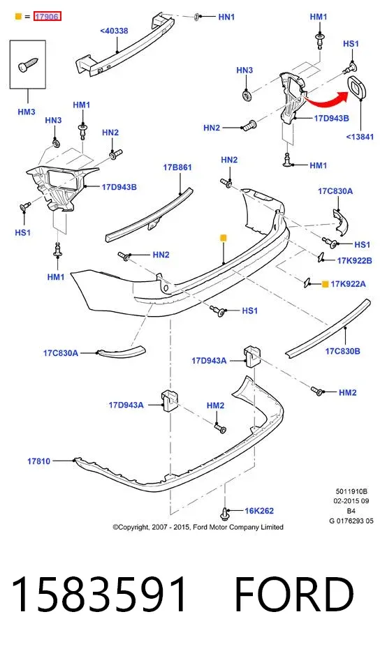 Pára-choque traseiro 1583591 Ford