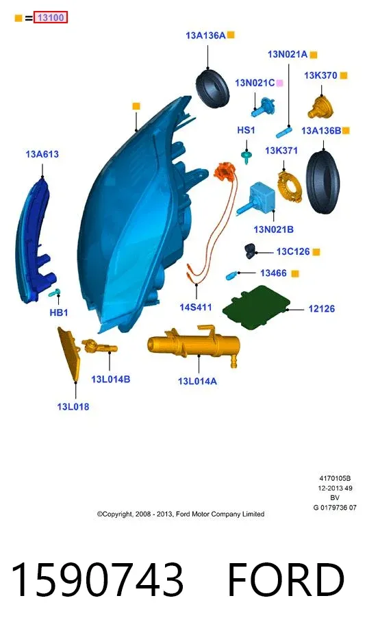 Luz esquerda 1590743 Ford